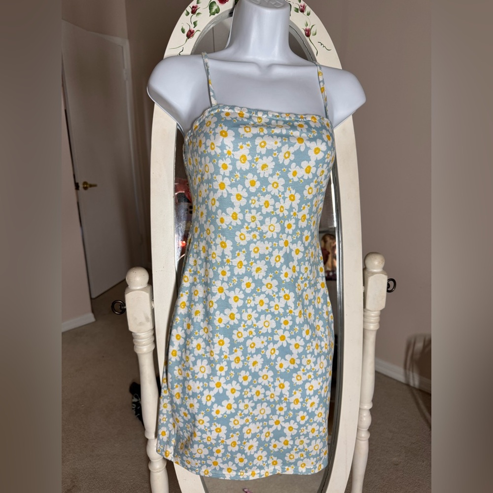 SHEIN Blue and Yellow Floral Dress